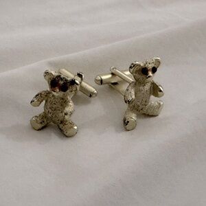 Gold Teddy Bear Cufflinks
